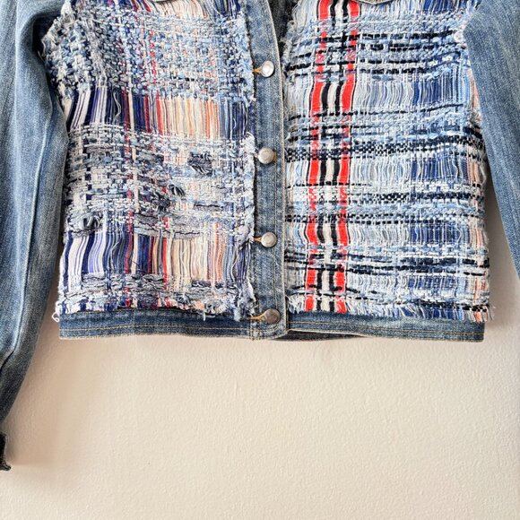 Ramy Brook Gloria Shredded Tweed Jean Jacket - Picture 5 of 7